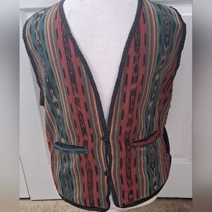 Vintage Aztec Vest In Fall Colors